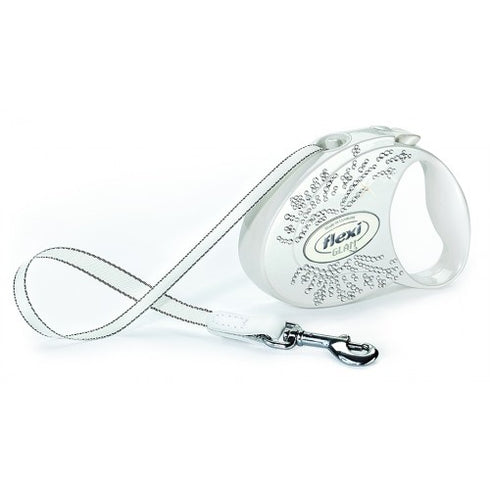 Lesa pentru caini Flexi Glam S Pearl Wings cu Cristale Swarovski Alb | Animax.ro